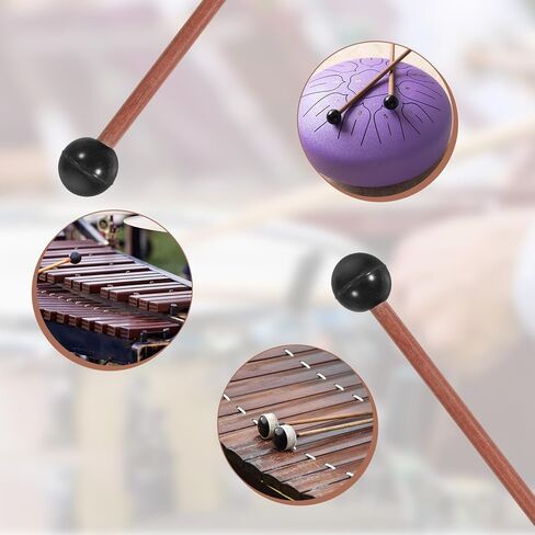 2 PCS Malmets Xylophone ， Malmits Drum Longues مع مقبض خشب الصندل 8.35 بوصة Glockenspiel Mallets Accussion in Saudi Arabia