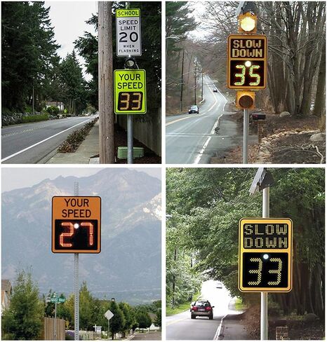 Aluminum Solar Radar Speed Sign, 20"x27" LED Speed Limit Sign in Saudi Arabia