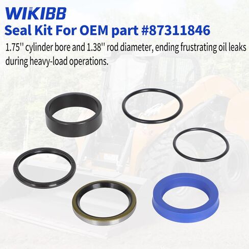 SEAL KIT 87311846 للحالة IH & New Holland Loaders REPART AYALINRY REPARTER 1.75 '' Bore & 1.38 '' ROD | مجموعة استبدال ختم النتريل 6-PC in Saudi Arabia