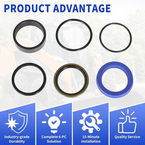 SEAL KIT 87311846 للحالة IH & New Holland Loaders REPART AYALINRY REPARTER 1.75 '' Bore & 1.38 '' ROD | مجموعة استبدال ختم النتريل 6-PC in Saudi Arabia