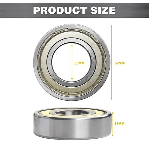 BBMB 6206-RS SEAL RUBBER SEAL DEEP DEED BLOUS ، P5 الدقة العالية وأداء عزم الدوران القوي ، محامل الصلب كروم 30x62x16 مم (2Pack) in Saudi Arabia