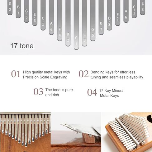 Risen Kalimba ، Brown 17 Keys ، بيانو الإبهام ، مفاتيح معدنية مع نقش على نطاق واسع ، تصميم Capybara ، آلة موسيقية صغيرة ، هدايا للمبتدئين ، حب الموسيقى (الجبل والغيوم الخشب الطبيعي) in Kuwait