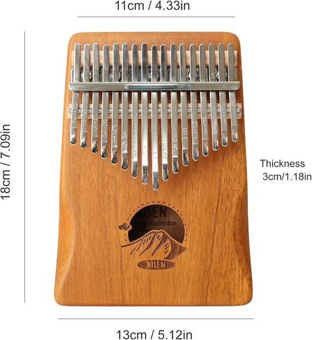 Risen Kalimba ، Brown 17 Keys ، بيانو الإبهام ، مفاتيح معدنية مع نقش على نطاق واسع ، تصميم Capybara ، آلة موسيقية صغيرة ، هدايا للمبتدئين ، حب الموسيقى (الجبل والغيوم الخشب الطبيعي) in Kuwait