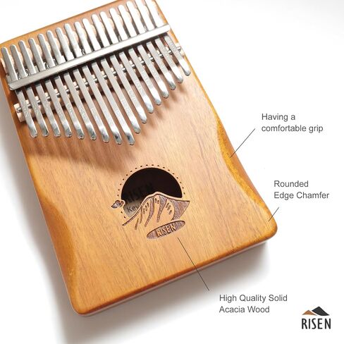 Risen Kalimba ، Brown 17 Keys ، بيانو الإبهام ، مفاتيح معدنية مع نقش على نطاق واسع ، تصميم Capybara ، آلة موسيقية صغيرة ، هدايا للمبتدئين ، حب الموسيقى (الجبل والغيوم الخشب الطبيعي) in Kuwait