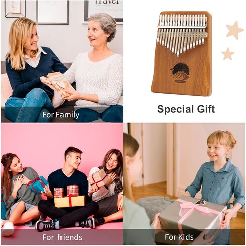 Risen Kalimba ، Brown 17 Keys ، بيانو الإبهام ، مفاتيح معدنية مع نقش على نطاق واسع ، تصميم Capybara ، آلة موسيقية صغيرة ، هدايا للمبتدئين ، حب الموسيقى (الجبل والغيوم الخشب الطبيعي) in Kuwait