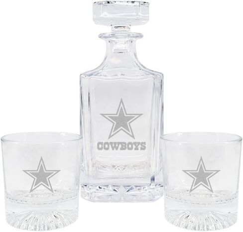 The Memory Company | Licensed NFL 27oz & 12oz Etched Team Logo Decanter Set in Saudi Arabia