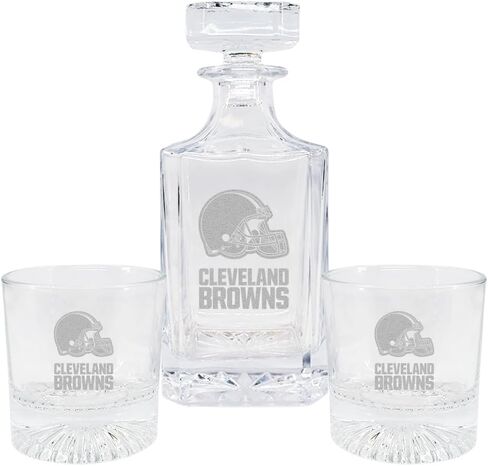 The Memory Company | Licensed NFL 27oz & 12oz Etched Team Logo Decanter Set in Saudi Arabia