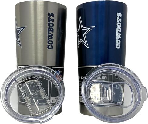 Boelter Brands NFL Dallas Cowboys Set of 2 Travel Tumblers 20oz Ultra Twist Style, Alternate Colors, 20 Ounce in Saudi Arabia