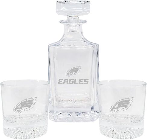The Memory Company | Licensed NFL 27oz & 12oz Etched Team Logo Decanter Set in Saudi Arabia