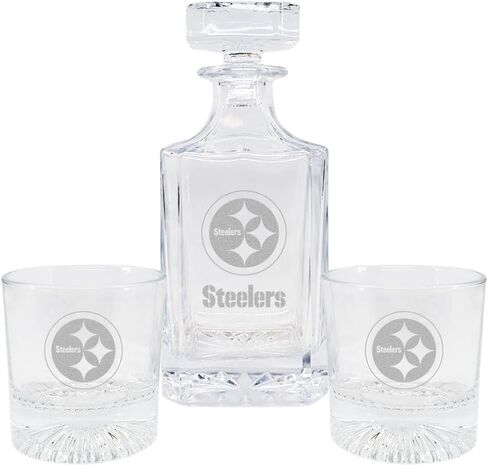 The Memory Company | Licensed NFL 27oz & 12oz Etched Team Logo Decanter Set in Saudi Arabia
