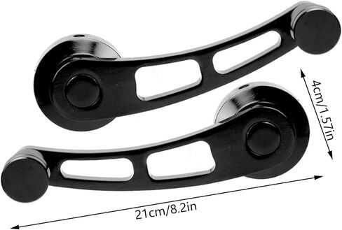 النافذة كرنك ، 2pcs crank window مقبض استبدال سبيكة النافذة النافذة الناهض لاردة الساق ملائمة للسيارة الكلاسيكية ، والتصميم المريح لعملية سهلة مع أداة التثبيت (أسود) in Saudi Arabia