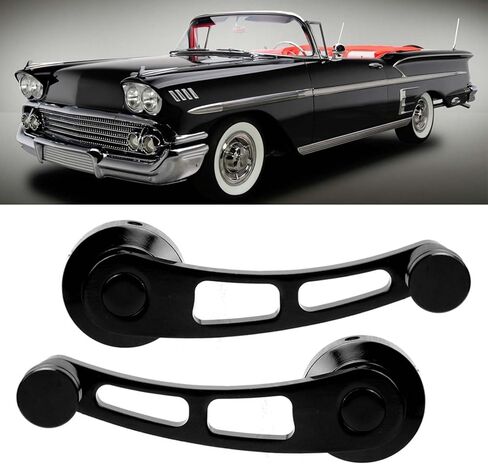 النافذة كرنك ، 2pcs crank window مقبض استبدال سبيكة النافذة النافذة الناهض لاردة الساق ملائمة للسيارة الكلاسيكية ، والتصميم المريح لعملية سهلة مع أداة التثبيت (أسود) in Saudi Arabia