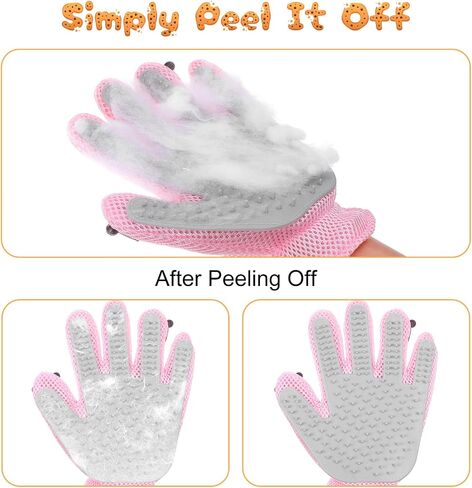 2 in 1 Pet Grooming Glove for Cats & Dogs, Efficient Deshedding Brush Pet Long Short Fur Removal Glove, Gentle Massaging Puppy Kitten Bathing Grooming Brush Tool, Easy Clean Floating Hair Mitt in Saudi Arabia