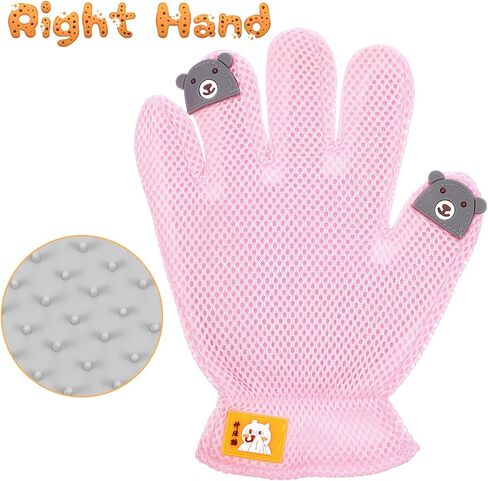 2 in 1 Pet Grooming Glove for Cats & Dogs, Efficient Deshedding Brush Pet Long Short Fur Removal Glove, Gentle Massaging Puppy Kitten Bathing Grooming Brush Tool, Easy Clean Floating Hair Mitt in Saudi Arabia