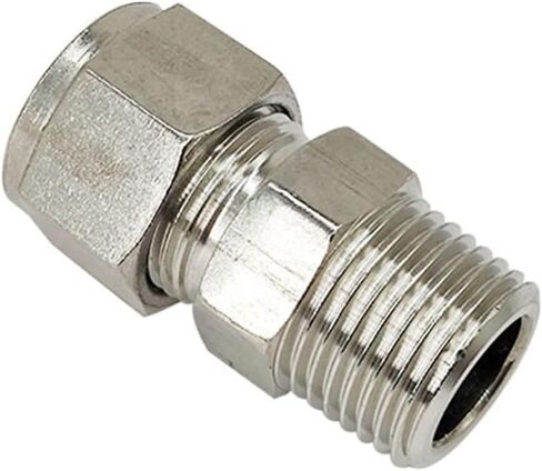 1pcs SS 304 موصل ضغط الفولاذ المقاوم للصدأ المزدوج 6 8 10 12 14 مم أنبوب إلى 1/8 "1/4" 3/8 "1/2" in Saudi Arabia