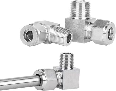 1PCS 304 Stainless Steel 90° Elbow Double Ferrule Tube Pipe Fittings 3mm 4mm 8mm 10mm 12mm OD 1/8" 1/4" 3/8" 1/2" Male Connector(12mm OD Pipe,1/8") in Saudi Arabia