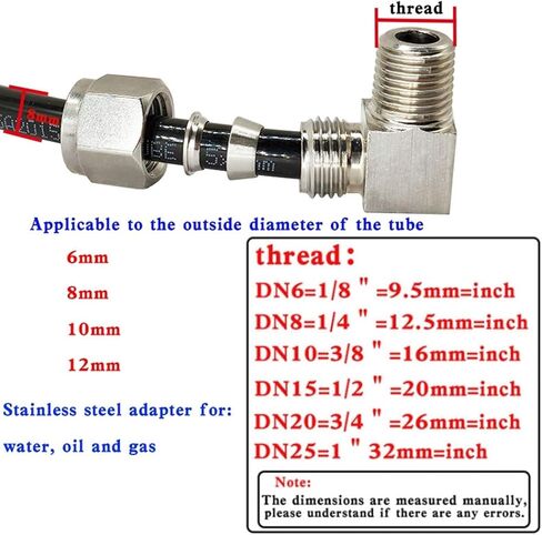 1PCS 304 Stainless Steel 90° Elbow Double Ferrule Tube Pipe Fittings 3mm 4mm 8mm 10mm 12mm OD 1/8" 1/4" 3/8" 1/2" Male Connector(12mm OD Pipe,1/8") in Saudi Arabia