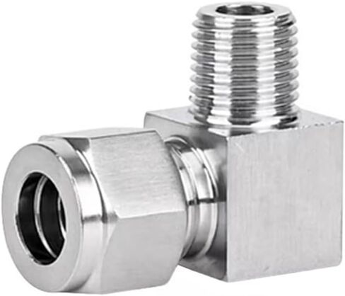 1PCS 304 Stainless Steel 90° Elbow Double Ferrule Tube Pipe Fittings 3mm 4mm 8mm 10mm 12mm OD 1/8" 1/4" 3/8" 1/2" Male Connector(12mm OD Pipe,1/8") in Saudi Arabia