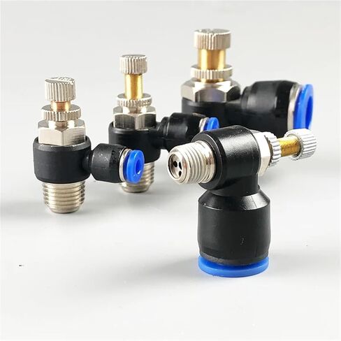 20pcs توصيل سريع بالتوصيل الهوائي SL 4 6 8 10 12mm Thread 1/8 1/4 3/8 1/2 AIR SPEED VALVE VALVE VALVE (SL8-01 (OD8MMM-1I8)) in Saudi Arabia