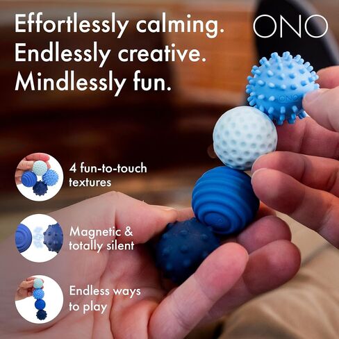 ONO Signets – Silicone Magnetic Balls with Textured Dimples, Bumps, and Waves | Fun to Play with Fidget Toy for Adults | Help Relieve Stress, Anxiety, Tension | Promotes Focus, Clarity (Teal) in Kuwait