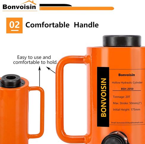 Bonvoisin Hydraulic Hollow Jack Cylinder 20t Cylinder Ram Cylinder 2 "Stroke Porta RAM أسطوانات رفع التمثيل أحادي التمثيل لبناء السفن الآلية in Saudi Arabia