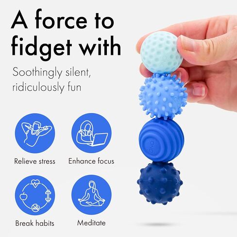 ONO Signets – Silicone Magnetic Balls with Textured Dimples, Bumps, and Waves | Fun to Play with Fidget Toy for Adults | Help Relieve Stress, Anxiety, Tension | Promotes Focus, Clarity (Teal) in Kuwait