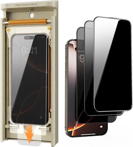 iPhone 16 Privacy Screen Protector 3 Pack ، Free Dust Free Cabin Estasure ، مصمم ل iPhone ، تحديد المواقع التلقائية ، حماية الخصوصية ، 9H+ صلابة in Kuwait