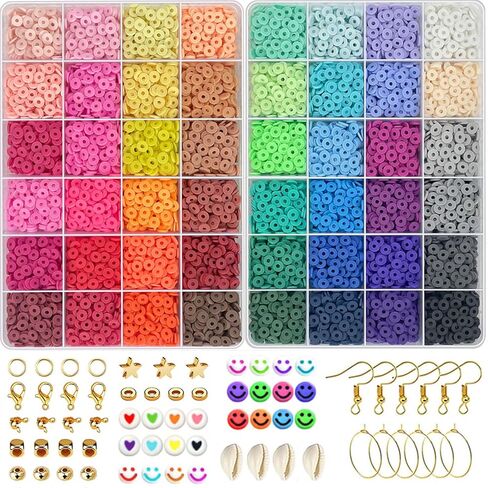 6500pcs حبات المهر ، حبات لصناعة الأساور ، حبات شعر متعددة الألوان لضفائر الشعر ، 27 لونًا من حبات الصداقة الكاندي مجوهرات صنع مجوهرات للحرف in Kuwait