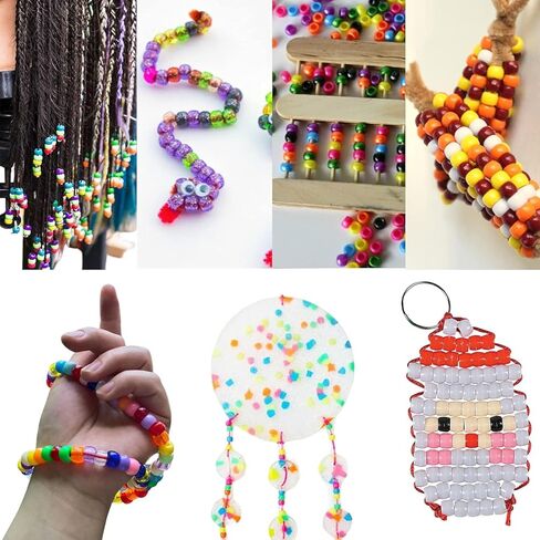 6500pcs حبات المهر ، حبات لصناعة الأساور ، حبات شعر متعددة الألوان لضفائر الشعر ، 27 لونًا من حبات الصداقة الكاندي مجوهرات صنع مجوهرات للحرف in Kuwait