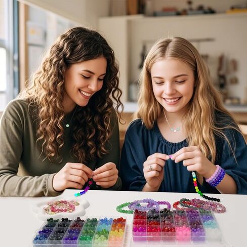 6500pcs حبات المهر ، حبات لصناعة الأساور ، حبات شعر متعددة الألوان لضفائر الشعر ، 27 لونًا من حبات الصداقة الكاندي مجوهرات صنع مجوهرات للحرف in Kuwait