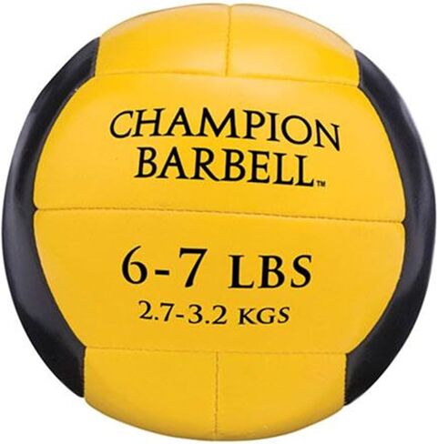 Champion Barbell Medicine Ball, 6-7 lb - Yellow in Saudi Arabia