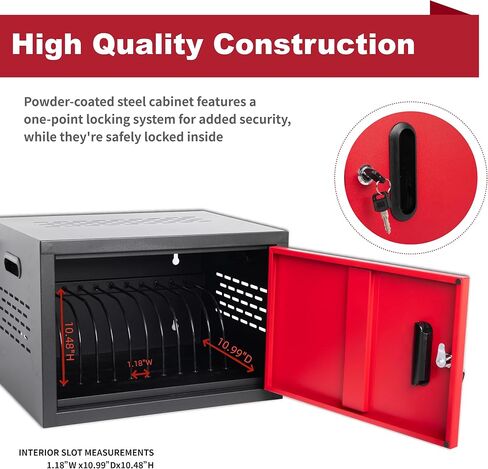 16 Device Charging Station for Laptops/Tablets/iPads/Chromebooks,16 Bay Wall-Mount Lockable Charging Cabinet with Cable Management & Power Organization, Laptop & Tablet Storage Cart in Saudi Arabia