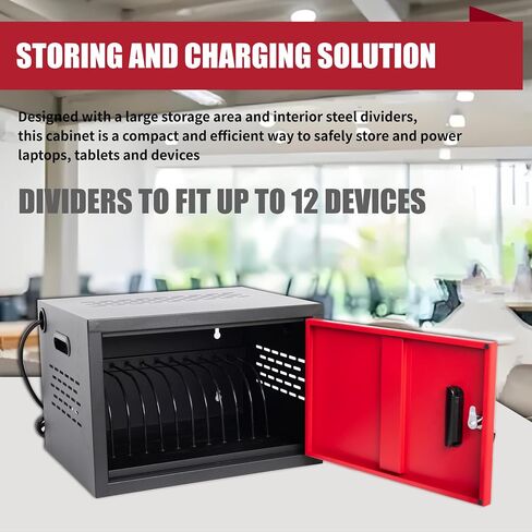 16 Device Charging Station for Laptops/Tablets/iPads/Chromebooks,16 Bay Wall-Mount Lockable Charging Cabinet with Cable Management & Power Organization, Laptop & Tablet Storage Cart in Saudi Arabia