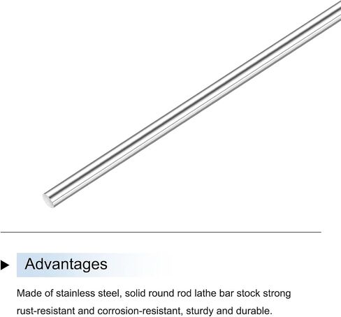 MECCANIXITY 1/8 Inch x 12 Inch 316 Stainless Steel Solid Round Rods Metal Lathe Bar Stock for DIY Craft 5 Pcs in Saudi Arabia