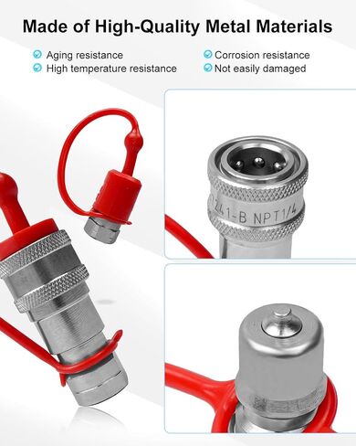 مقرنة هيدروليكية 1/4 "NPT ISO 7241-B مع أغطية الغبار ، مقرنات توصيل سريعة هيدروليكية/توصيلات 1/4" حجم الجسم + 1/4 " in Saudi Arabia