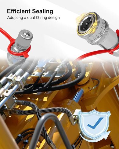 مقرنة هيدروليكية 1/4 "NPT ISO 7241-B مع أغطية الغبار ، مقرنات توصيل سريعة هيدروليكية/توصيلات 1/4" حجم الجسم + 1/4 " in Saudi Arabia