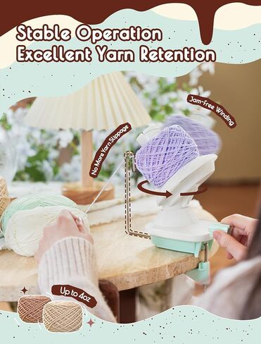 ALHEKA Yarn Winder – Puple Yarn Ball Winder & Spinner for Crocheting and Knitting 4oz, The Yarn Helper for Knitting Enthusiast in Kuwait