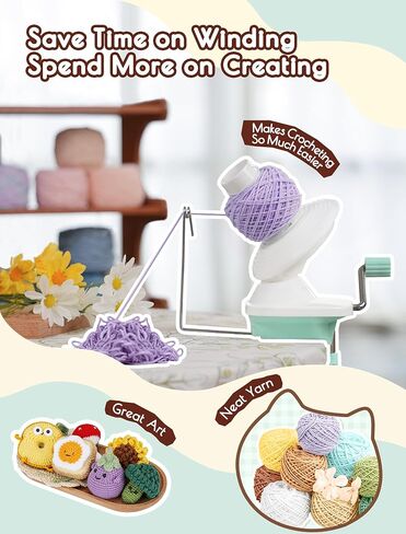 ALHEKA Yarn Winder – Puple Yarn Ball Winder & Spinner for Crocheting and Knitting 4oz, The Yarn Helper for Knitting Enthusiast in Kuwait