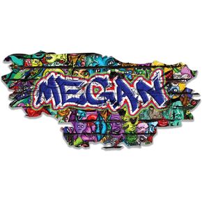 Personalized 3D Graffiti Name Wall Decal | Custom Art Vinyl Decor Sticker | Removable | Peel and Stick | No Border Room Art Decor (MYSPGN34-Medium) in Saudi Arabia