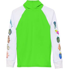 Tuga Boys Snorkel Hooded Rashguard ، Caribbean Fish Id ، UPF 50+ ، USA Made in Saudi Arabia