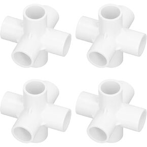 10pcs PVC Plity Pipe Corner Corner Connector 20 مم قطر داخلي E ، 6 طرق تجهيزات الأنابيب لأنابيب PVC ، مفصل المخرج الجانبي ، موصل أنابيب الكوع (أبيض) in Saudi Arabia
