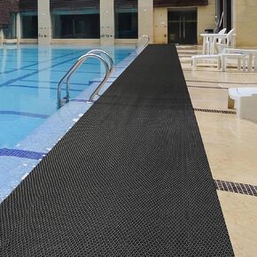 PVC Drainage Floor Mat Non-Slip Commercial Wet Area Mat for Outdoor and Indoor Restaurant Kitchen Bar Swimming Pool Splash Matting Water Drain Flooring Mat (Black, 4FTX10FT) in Kuwait