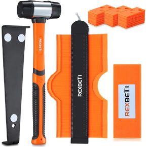 REXBETI Laminate Wood Flooring Installation Kit, LVP Installation Kit, Vinyl Flooring Tools - Tapping Block with Handle, Pull Bar, Double-Faced Mallet and Spacers in Saudi Arabia