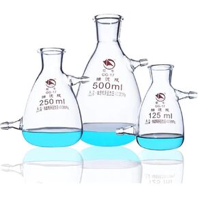 زجاجات مرشح زجاجية عالية البورسليكات مع معدات مختبر قارورة قارنات قارنات فوتات العلوية والسفلية (ب 125 مل 2pcs) in Kuwait