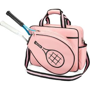 أكياس تنس جلدية تنس مضرب كيس نساء تنس حمل حقيبة PU Sport Handpag مقاومة للماء حقيبة الكتف الريشة خفيفة الوزن لضربتين مع أشرطة كتف قابلة للإزالة في الهواء الطلق in Kuwait