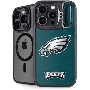 Skinit Kickstand Phone Case Compatible with iPhone 16 Pro Max - Officially Licensed NFL Philadelphia Eagles Black & White Design in Saudi Arabia