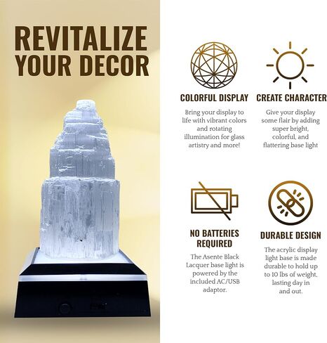 برج سيلينيت مقاس 6 بوصات - حماية كريستال - ديكور السيلينيت للمنزل والمطبخ والمكتب وغرفة النوم - بلورات الشفاء والحجارة - تهدئة الكريستال وحجر التأمل - يعزز الطاقة الإيجابية in Kuwait