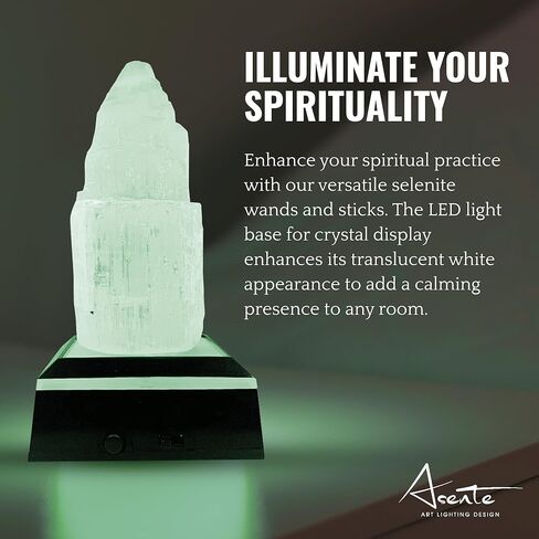 برج سيلينيت مقاس 6 بوصات - حماية كريستال - ديكور السيلينيت للمنزل والمطبخ والمكتب وغرفة النوم - بلورات الشفاء والحجارة - تهدئة الكريستال وحجر التأمل - يعزز الطاقة الإيجابية in Kuwait