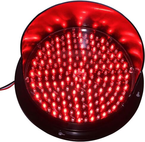 Monochrome LED Traffic Light, Mini Stop Light, Teaching Lamp for Wall, Indicator Warning Light, for Road, Toll Station, Residential Gate (Color : Rojo, Size : 200mm-12v)(Red,200mm 220v) in Saudi Arabia