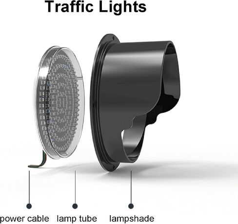 Monochrome LED Traffic Light, Mini Stop Light, Teaching Lamp for Wall, Indicator Warning Light, for Road, Toll Station, Residential Gate (Color : Rojo, Size : 200mm-12v)(Red,200mm 220v) in Saudi Arabia